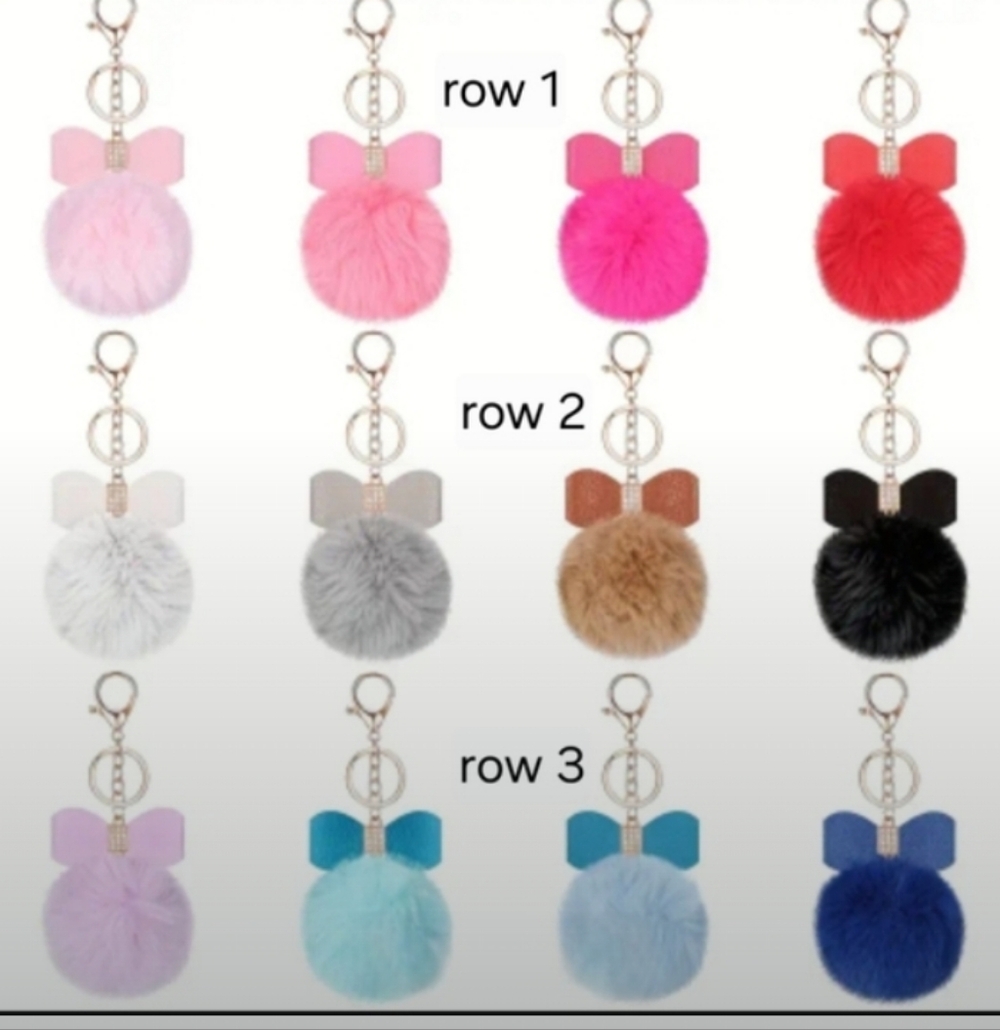 Colorful Pom Pom Keychain-Bag Charms (Pick 1) - Picture 2 of 2